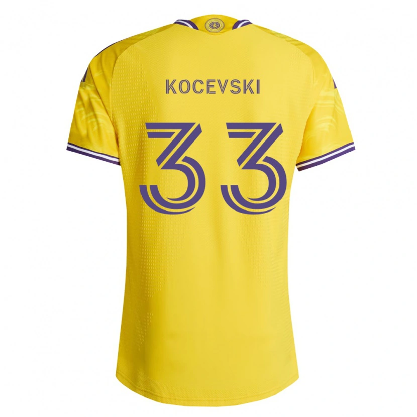Danxen Uomo Maglia Jeorgio Kocevski #33 Viola Giallo Kit Gara Away 2026/27 Maglietta