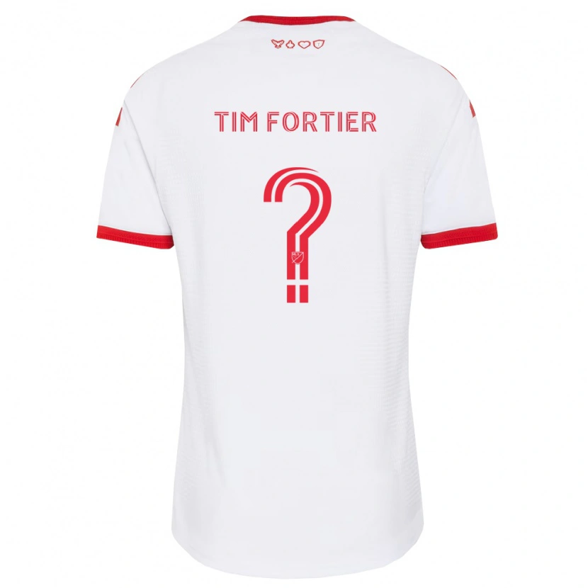Danxen Uomo Maglia Tim Fortier #0 Bianco Rosso Nero Kit Gara Away 2026/27 Maglietta