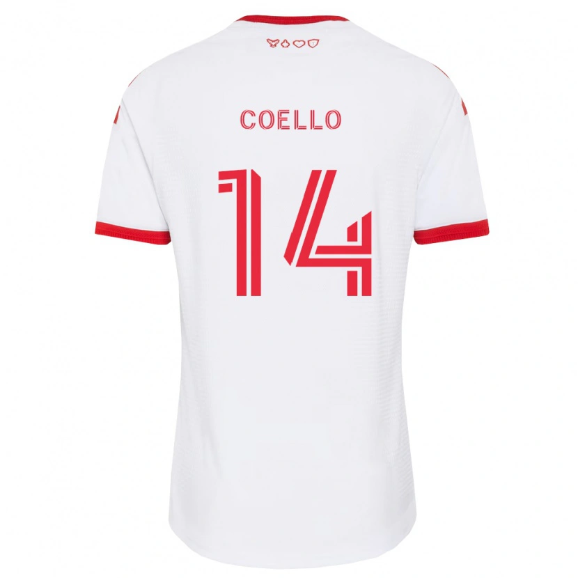 Danxen Uomo Maglia Alonso Coello #14 Bianco Rosso Nero Kit Gara Away 2026/27 Maglietta