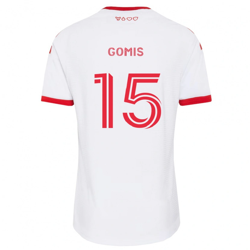 Danxen Uomo Maglia Nicksoen Gomis #15 Bianco Rosso Nero Kit Gara Away 2026/27 Maglietta