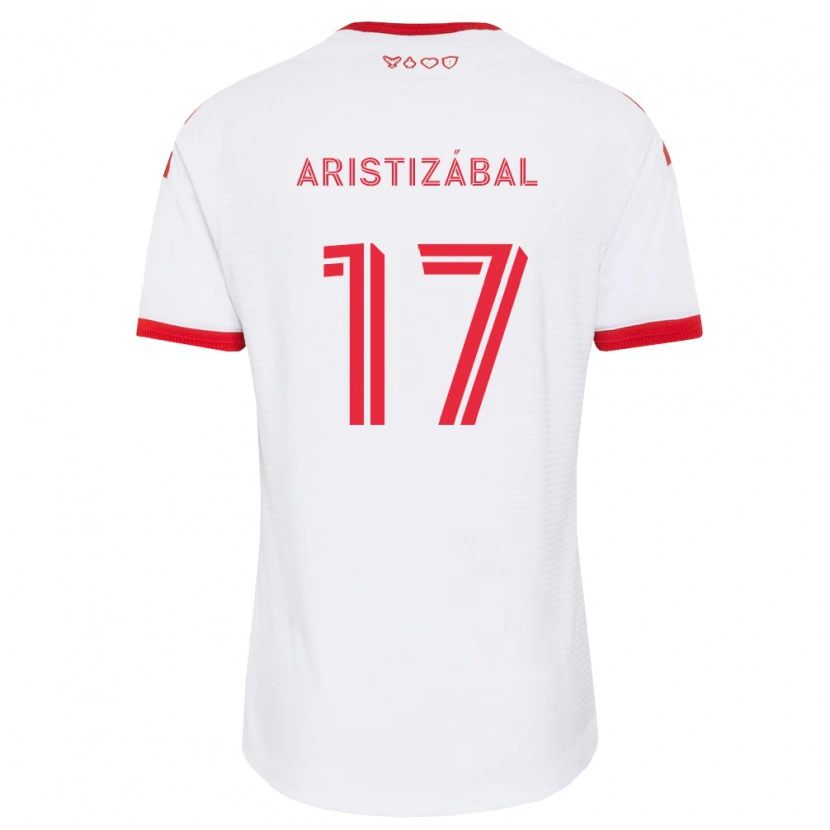 Danxen Uomo Maglia Emilio Aristizábal #17 Bianco Rosso Nero Kit Gara Away 2026/27 Maglietta