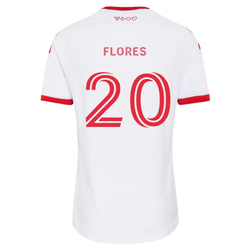 Danxen Uomo Maglia Deybi Flores #20 Bianco Rosso Nero Kit Gara Away 2026/27 Maglietta