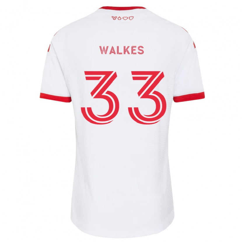 Danxen Uomo Maglia Reshaun Walkes #33 Bianco Rosso Nero Kit Gara Away 2026/27 Maglietta