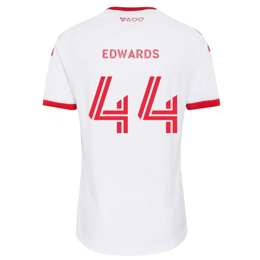 Danxen Uomo Maglia Raheem Edwards #44 Bianco Rosso Nero Kit Gara Away 2026/27 Maglietta