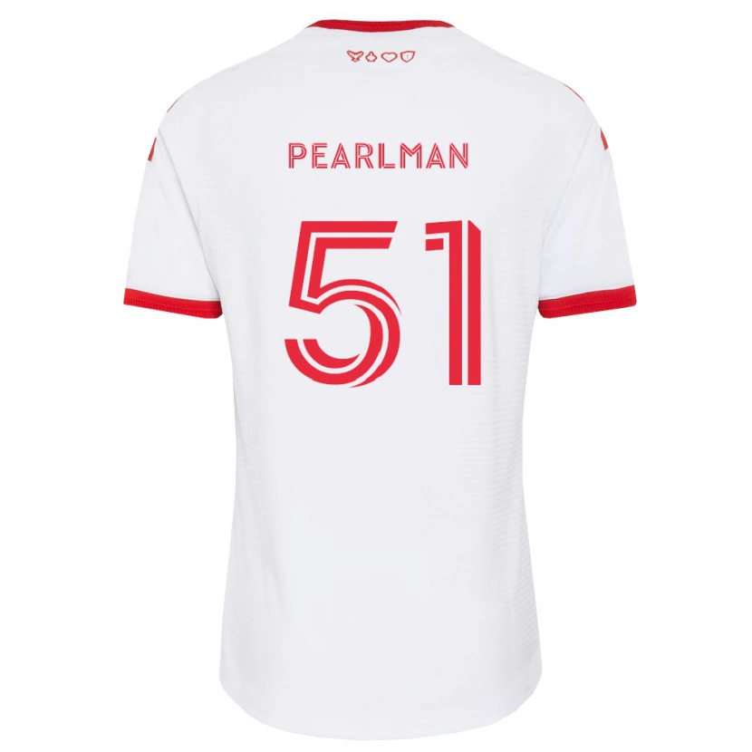 Danxen Uomo Maglia Adam Pearlman #51 Bianco Rosso Nero Kit Gara Away 2026/27 Maglietta