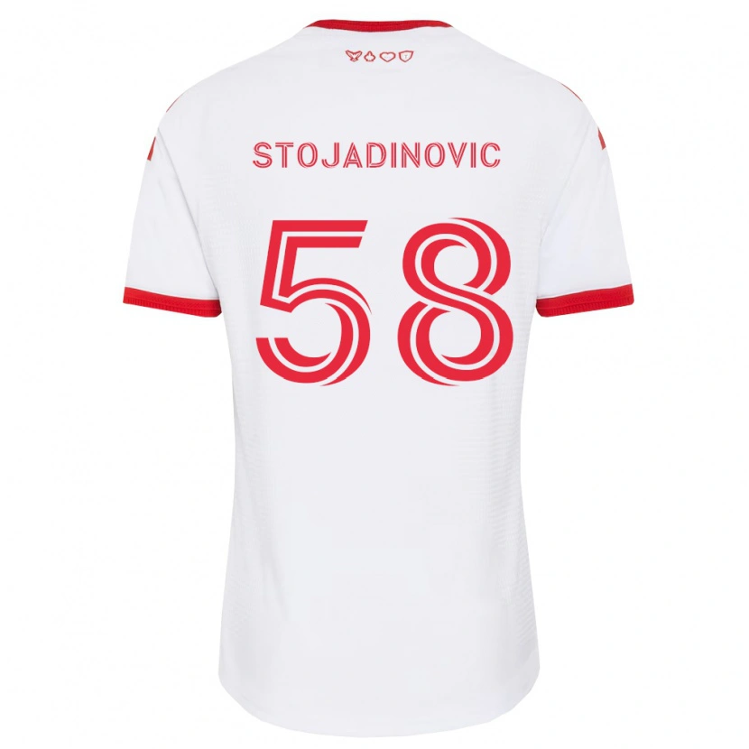 Danxen Uomo Maglia Marko Stojadinovic #58 Bianco Rosso Nero Kit Gara Away 2026/27 Maglietta