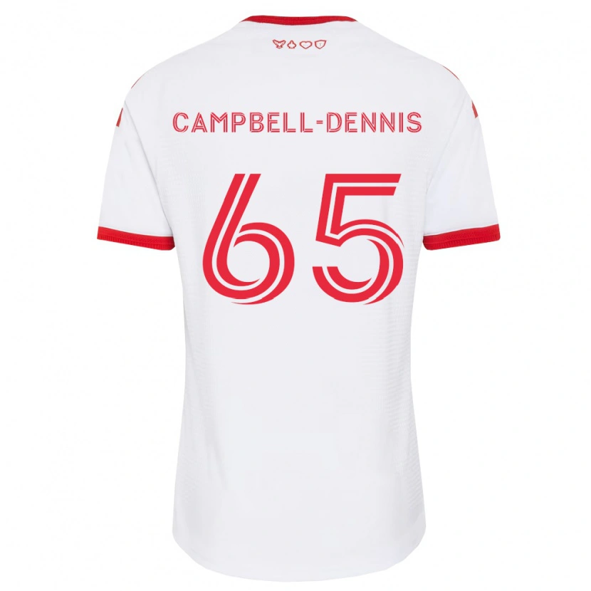 Danxen Uomo Maglia Raequan Campbell-Dennis #65 Bianco Rosso Nero Kit Gara Away 2026/27 Maglietta