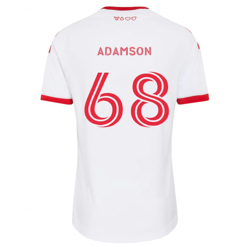 Danxen Uomo Maglia Demitre Adamson #68 Bianco Rosso Nero Kit Gara Away 2026/27 Maglietta