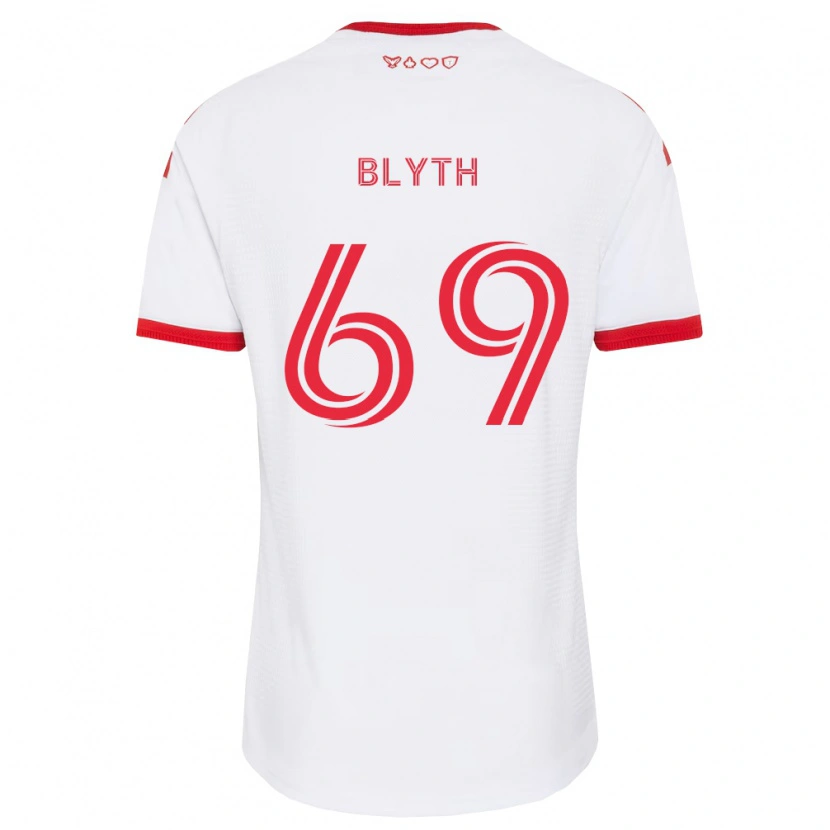 Danxen Uomo Maglia Tristan Blyth #69 Bianco Rosso Nero Kit Gara Away 2026/27 Maglietta