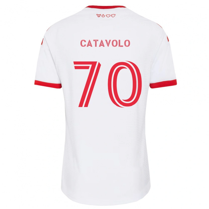 Danxen Uomo Maglia Matthew Catavolo #70 Bianco Rosso Nero Kit Gara Away 2026/27 Maglietta