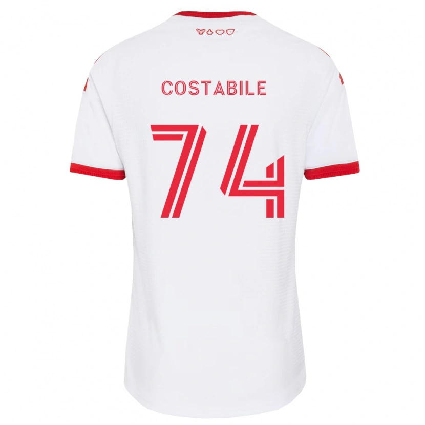 Danxen Uomo Maglia Luca Costabile #74 Bianco Rosso Nero Kit Gara Away 2026/27 Maglietta