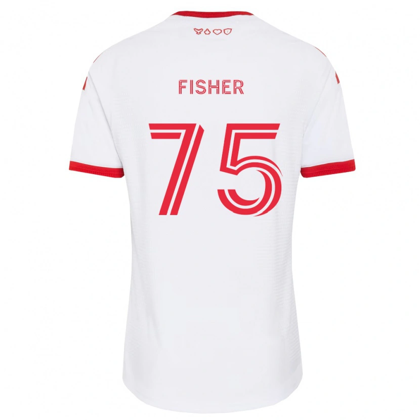 Danxen Uomo Maglia Reid Fisher #75 Bianco Rosso Nero Kit Gara Away 2026/27 Maglietta