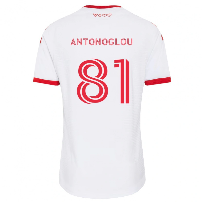 Danxen Uomo Maglia Themi Antonoglou #81 Bianco Rosso Nero Kit Gara Away 2026/27 Maglietta