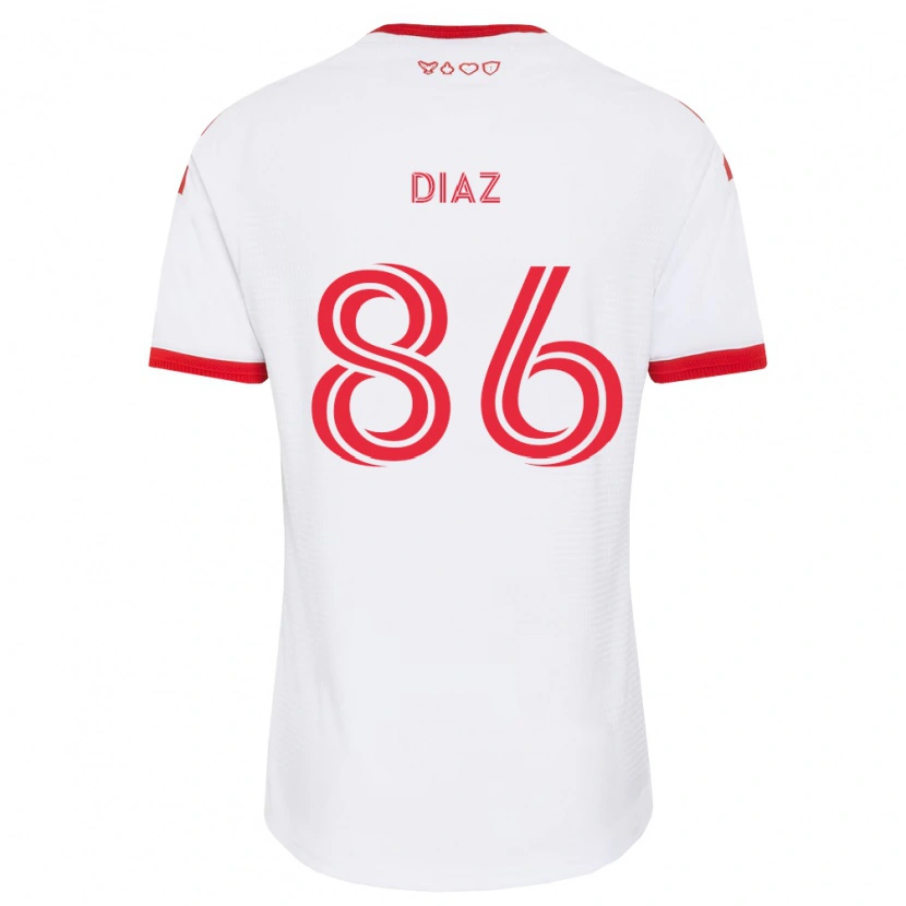 Danxen Uomo Maglia Alec Díaz #86 Bianco Rosso Nero Kit Gara Away 2026/27 Maglietta
