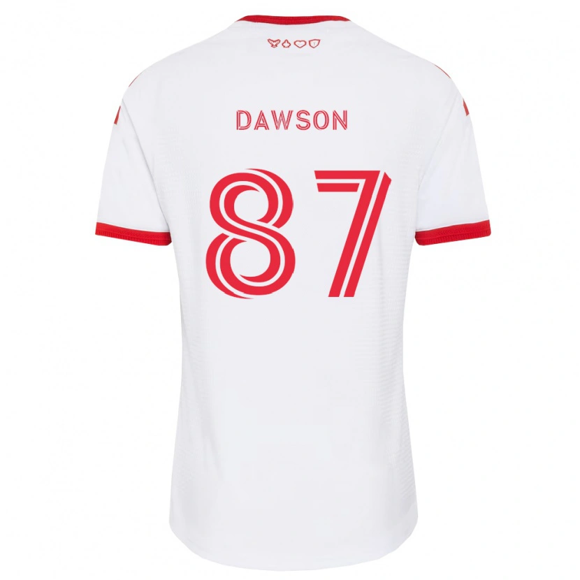 Danxen Uomo Maglia Lucas Dawson #87 Bianco Rosso Nero Kit Gara Away 2026/27 Maglietta