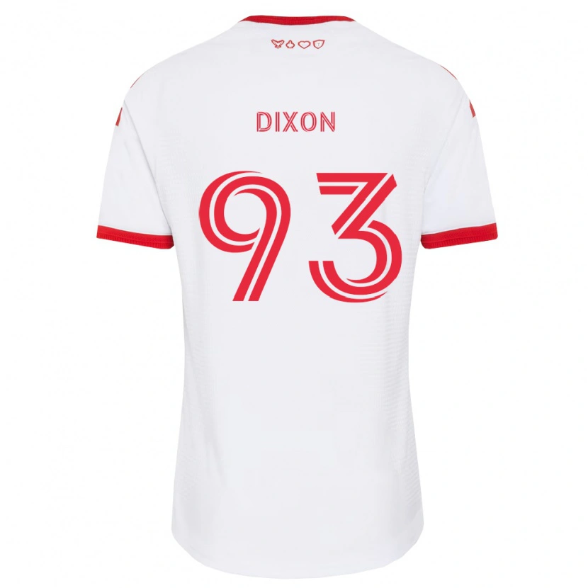 Danxen Uomo Maglia Damar Dixon #93 Bianco Rosso Nero Kit Gara Away 2026/27 Maglietta