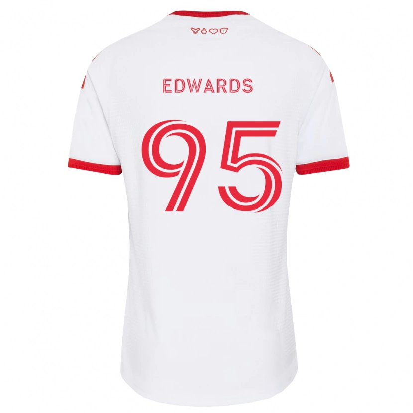 Danxen Uomo Maglia Nathaniel Edwards #95 Bianco Rosso Nero Kit Gara Away 2026/27 Maglietta