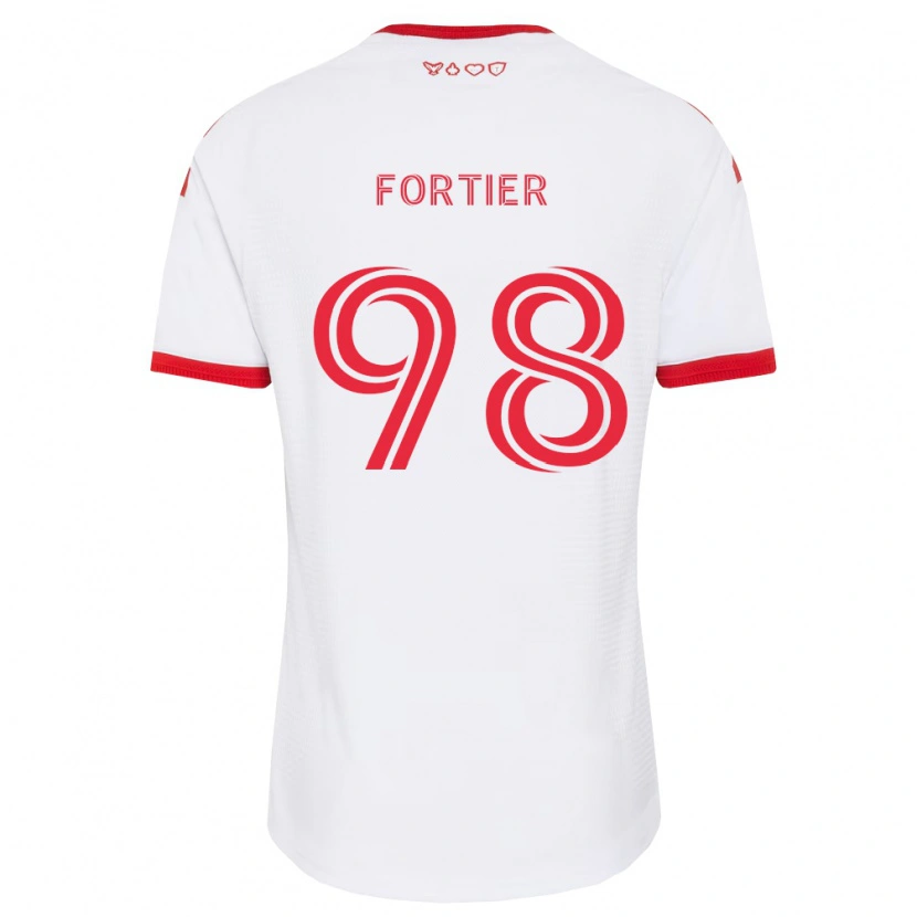 Danxen Uomo Maglia Kristjan Fortier #98 Bianco Rosso Nero Kit Gara Away 2026/27 Maglietta