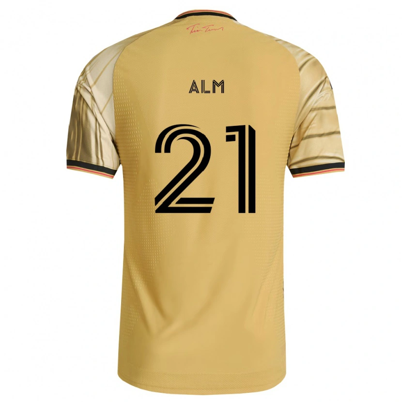 Danxen Uomo Maglia Rasmus Alm #21 Marrone Giallo Nero Kit Gara Away 2026/27 Maglietta