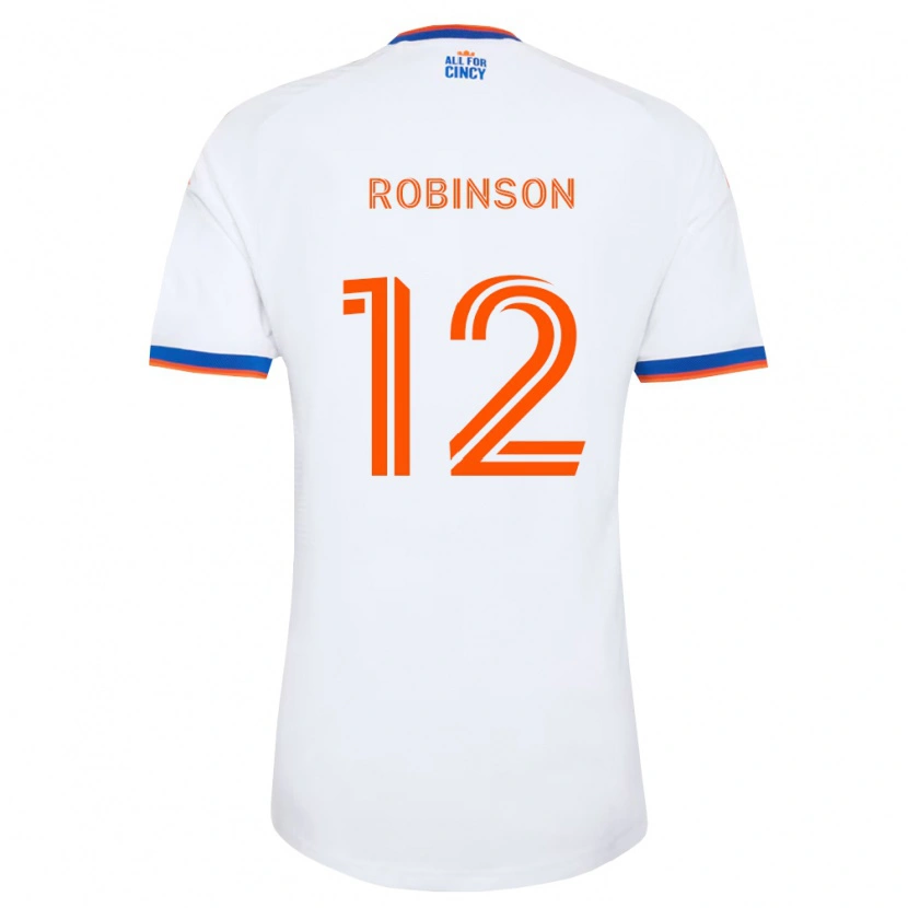 Danxen Uomo Maglia Miles Robinson #12 Bianco Blu Navy Arancio Kit Gara Away 2026/27 Maglietta