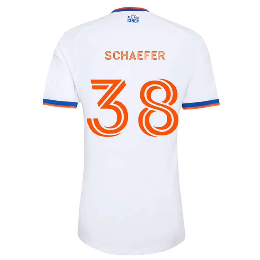 Danxen Uomo Maglia Brian Schaefer #38 Bianco Blu Navy Arancio Kit Gara Away 2026/27 Maglietta