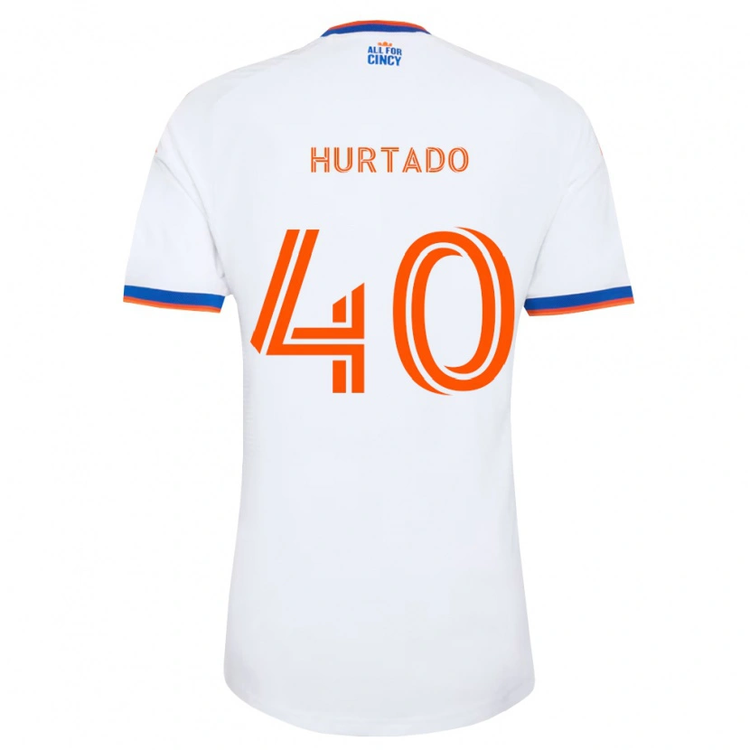 Danxen Uomo Maglia Dilan Hurtado #40 Bianco Blu Navy Arancio Kit Gara Away 2026/27 Maglietta