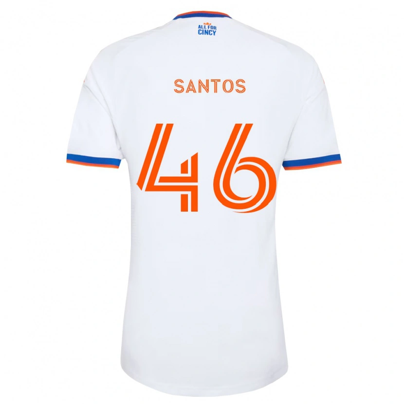 Danxen Uomo Maglia Guilherme Santos #46 Bianco Blu Navy Arancio Kit Gara Away 2026/27 Maglietta