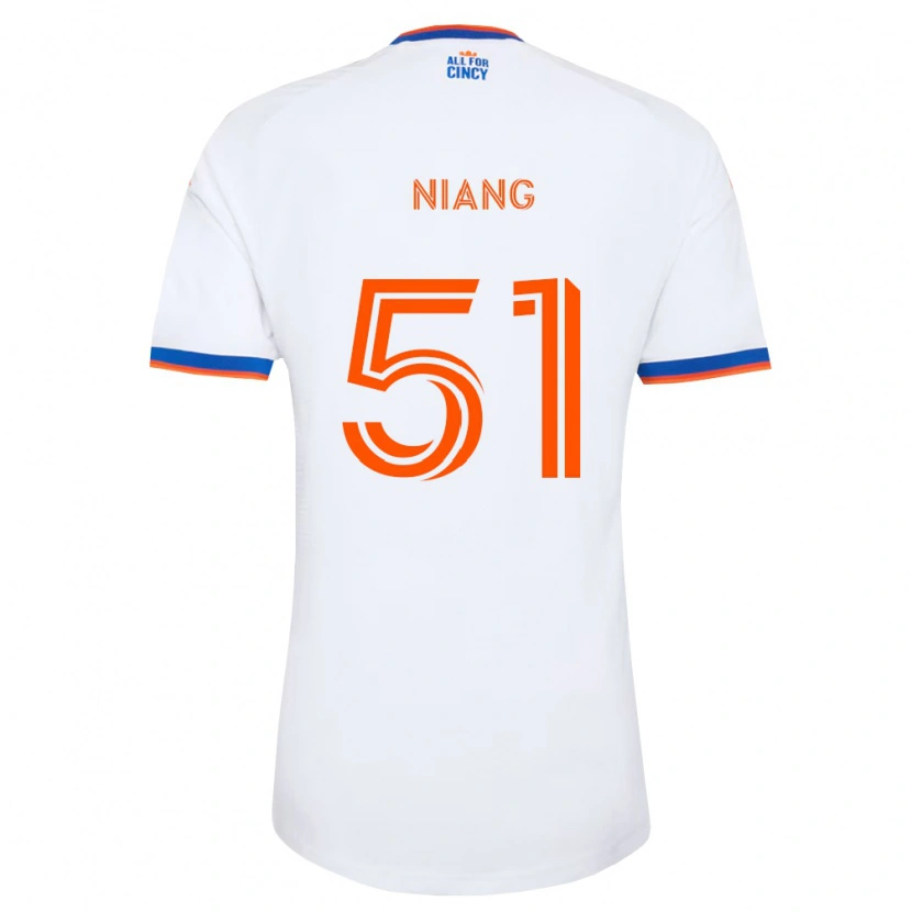 Danxen Uomo Maglia Cheikhou Niang #51 Bianco Blu Navy Arancio Kit Gara Away 2026/27 Maglietta