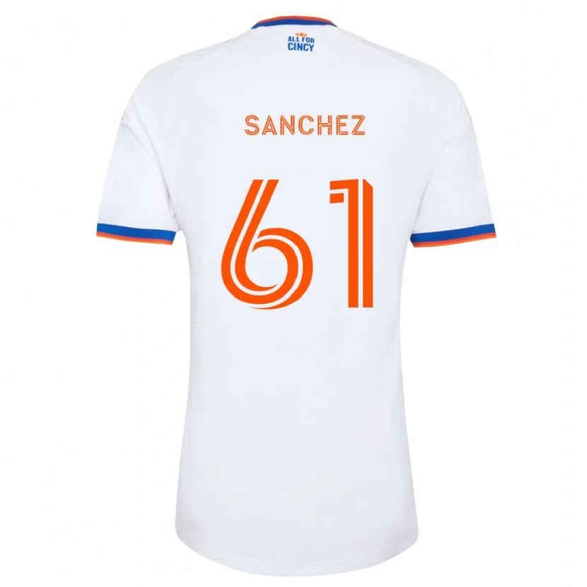 Danxen Uomo Maglia Santiago Sanchez #61 Bianco Blu Navy Arancio Kit Gara Away 2026/27 Maglietta