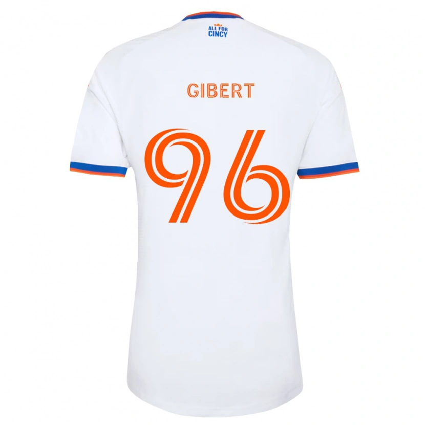 Danxen Uomo Maglia Gaël Gibert #96 Bianco Blu Navy Arancio Kit Gara Away 2026/27 Maglietta