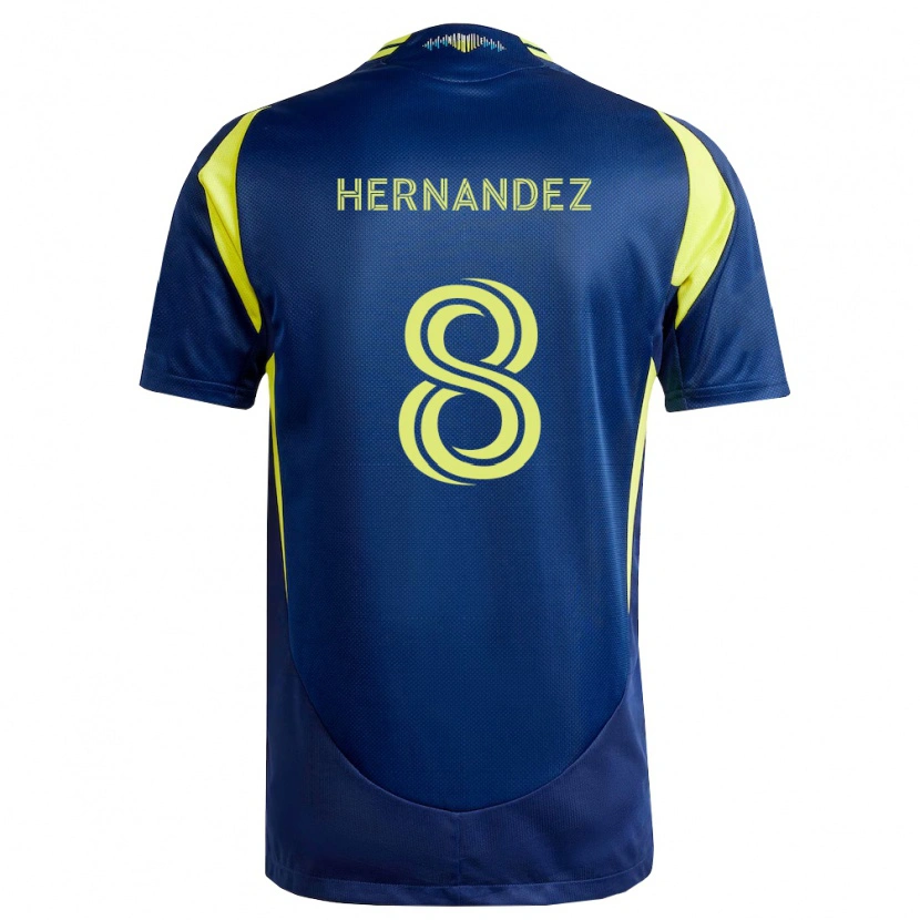 Danxen Uomo Maglia Jonathan Hernández #8 Giallo Blu Navy Kit Gara Away 2026/27 Maglietta
