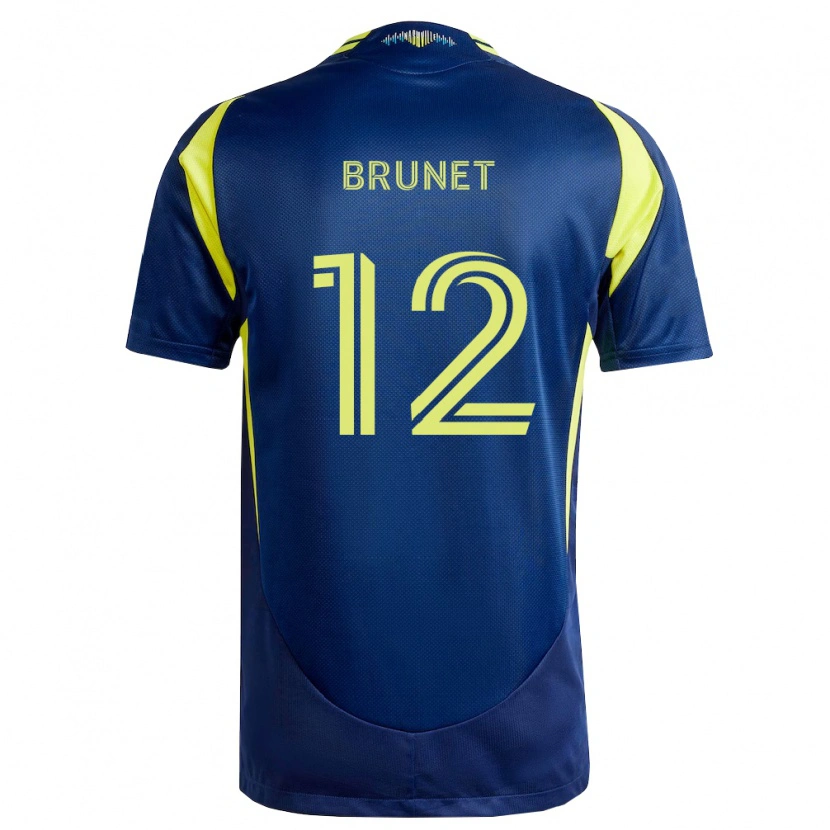 Danxen Uomo Maglia Charles-Emile Brunet #12 Giallo Blu Navy Kit Gara Away 2026/27 Maglietta