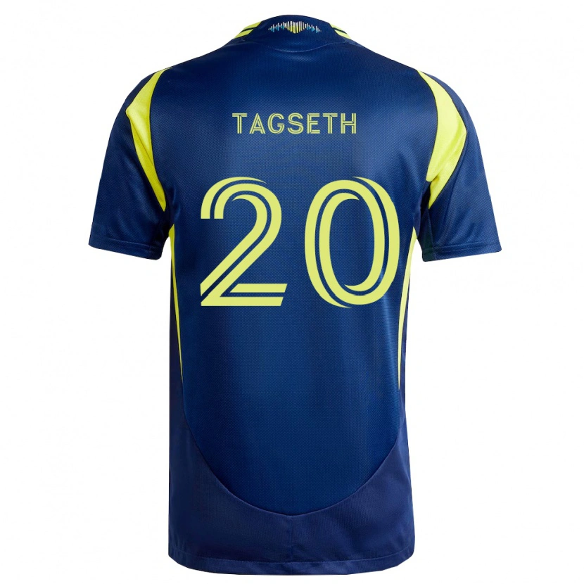Danxen Uomo Maglia Edvard Tagseth #20 Giallo Blu Navy Kit Gara Away 2026/27 Maglietta