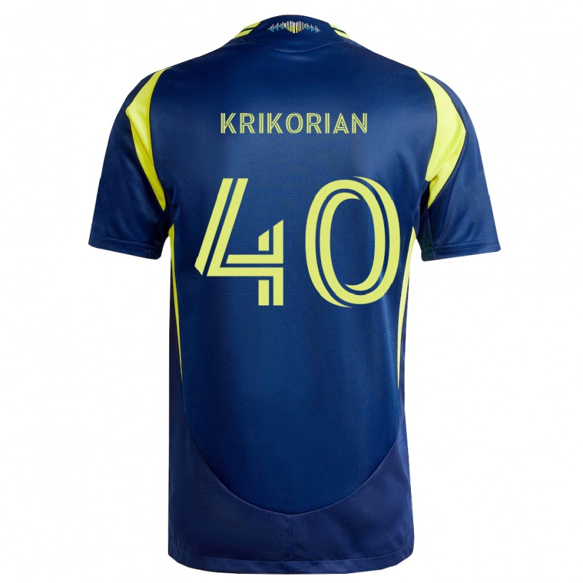 Danxen Uomo Maglia Andre Krikorian #40 Giallo Blu Navy Kit Gara Away 2026/27 Maglietta