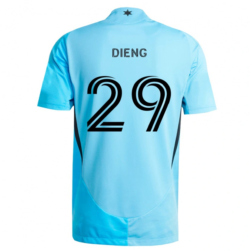 Danxen Uomo Maglia Mamadou Dieng #29 Azzurro Chiaro Nero Kit Gara Away 2026/27 Maglietta