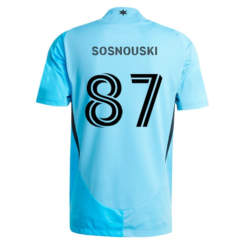 Danxen Uomo Maglia Justin Sosnouski #87 Azzurro Chiaro Nero Kit Gara Away 2026/27 Maglietta