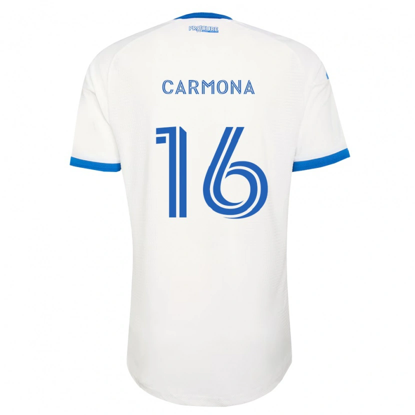 Danxen Uomo Maglia Wikelman Carmona #16 Azzurro Bianco Kit Gara Away 2026/27 Maglietta