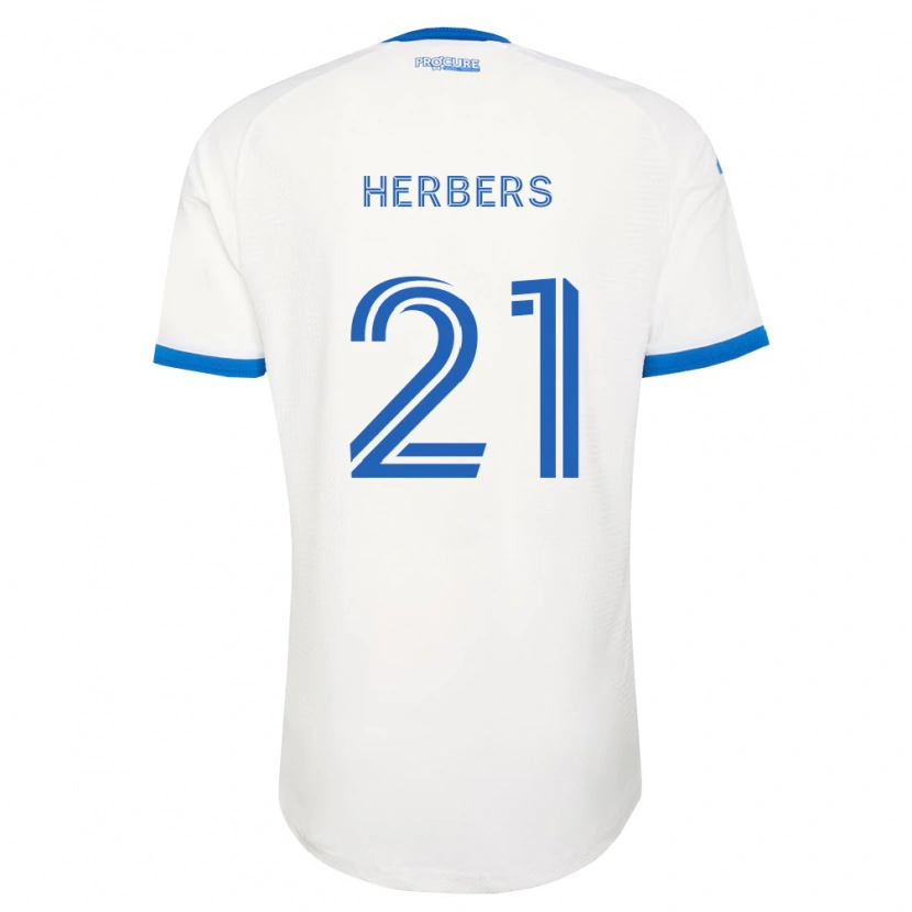 Danxen Uomo Maglia Fabian Herbers #21 Azzurro Bianco Kit Gara Away 2026/27 Maglietta