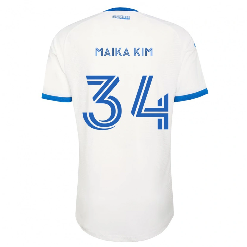 Danxen Uomo Maglia Guerrier Maika Kim #34 Azzurro Bianco Kit Gara Away 2026/27 Maglietta