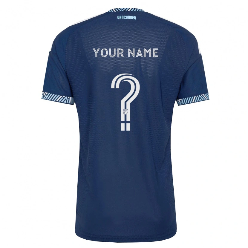 Danxen Uomo Maglia Il Tuo Nome #0 Blu Scuro Bianco Kit Gara Away 2026/27 Maglietta