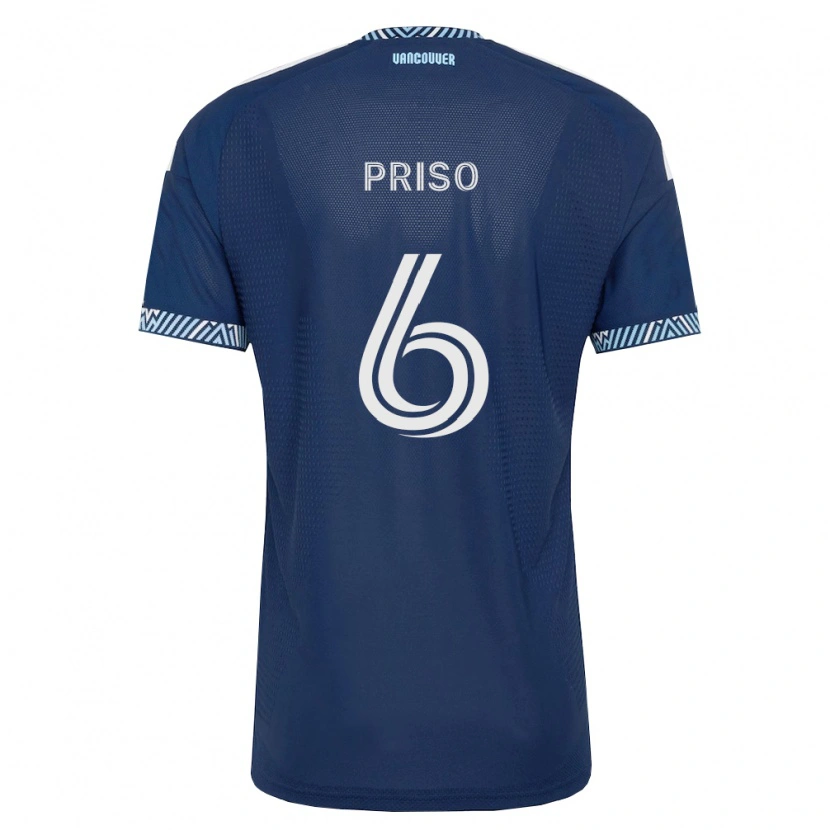 Danxen Uomo Maglia Ralph Priso #6 Blu Scuro Bianco Kit Gara Away 2026/27 Maglietta