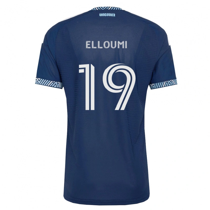 Danxen Uomo Maglia Rayan Elloumi #19 Blu Scuro Bianco Kit Gara Away 2026/27 Maglietta