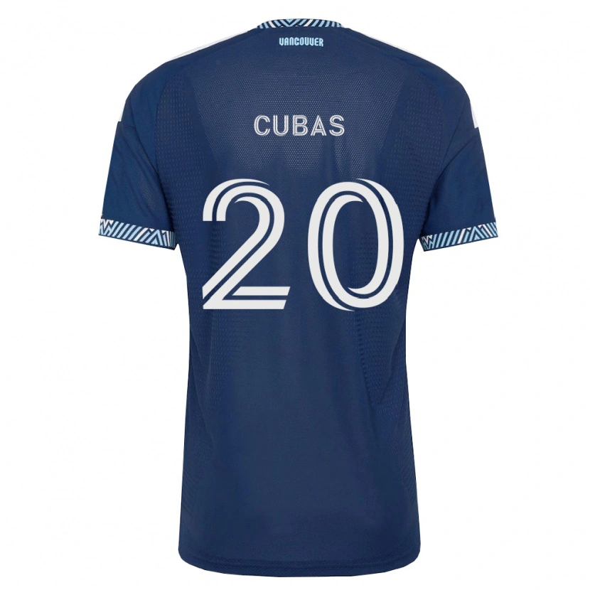 Danxen Uomo Maglia Andrés Cubas #20 Blu Scuro Bianco Kit Gara Away 2026/27 Maglietta
