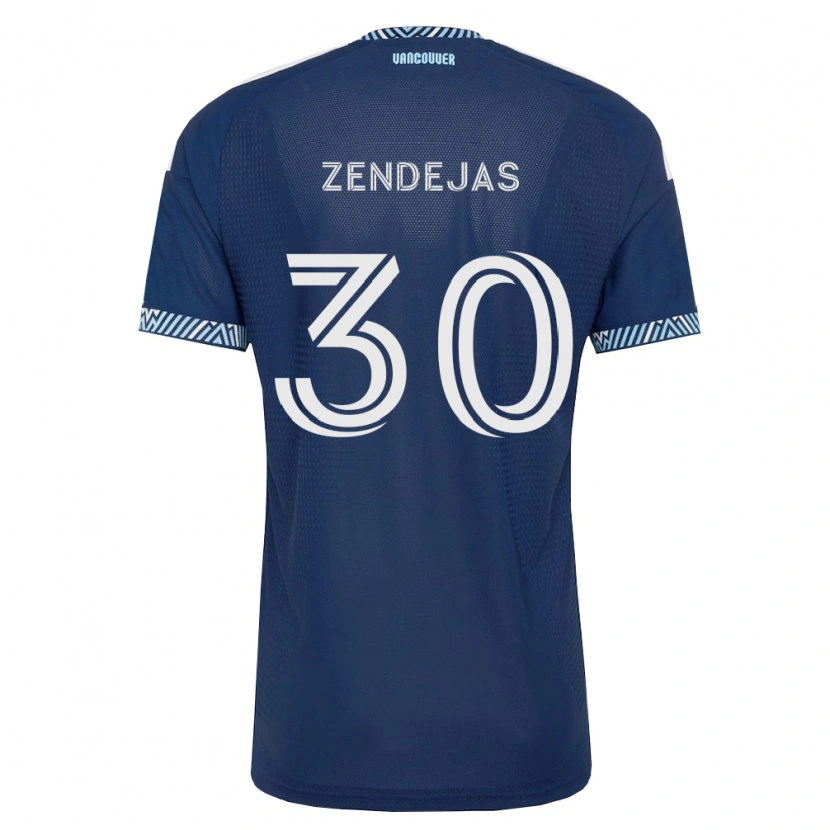 Danxen Uomo Maglia Adrián Zendejas #30 Blu Scuro Bianco Kit Gara Away 2026/27 Maglietta