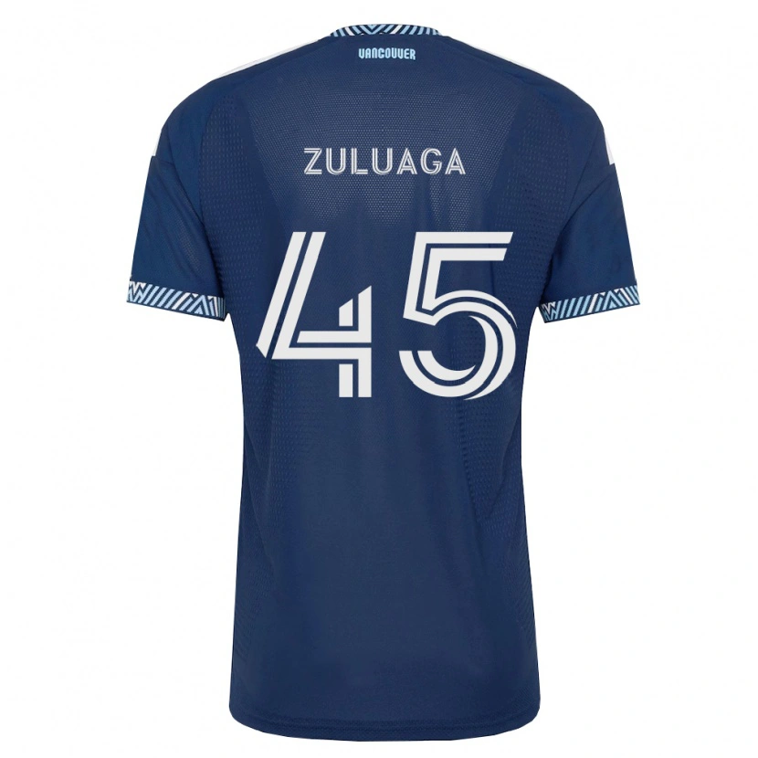 Danxen Uomo Maglia Yeider Zuluaga #45 Blu Scuro Bianco Kit Gara Away 2026/27 Maglietta