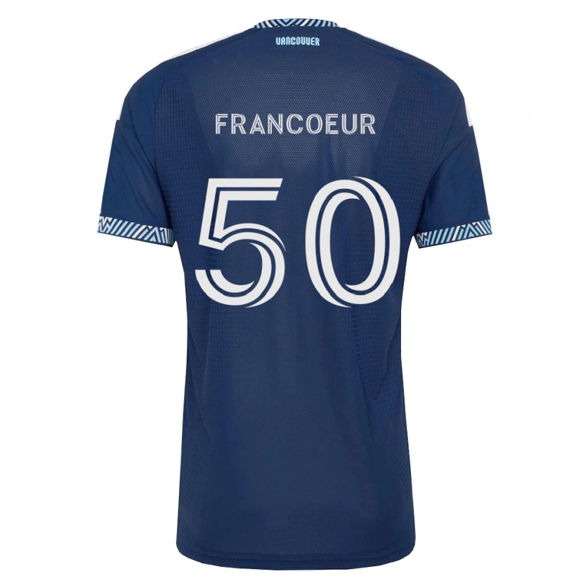 Danxen Uomo Maglia Isaac Francoeur #50 Blu Scuro Bianco Kit Gara Away 2026/27 Maglietta