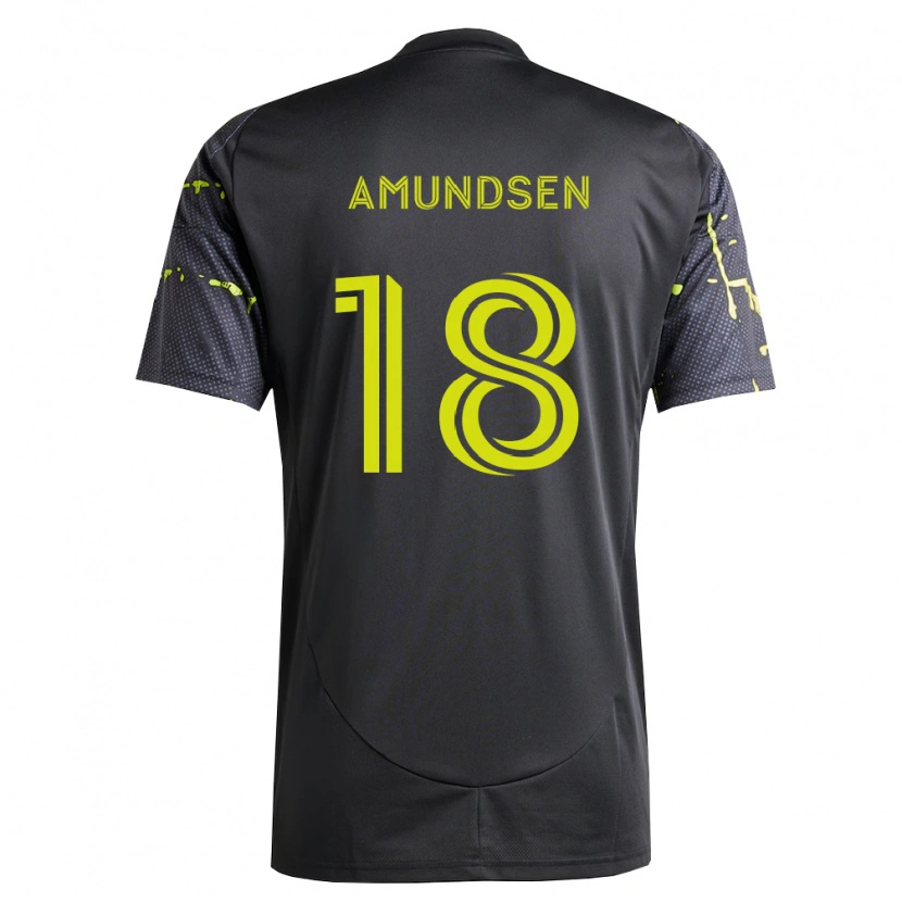 Danxen Uomo Maglia Malte Amundsen #18 Giallo Fluorescente Nero Kit Gara Away 2026/27 Maglietta