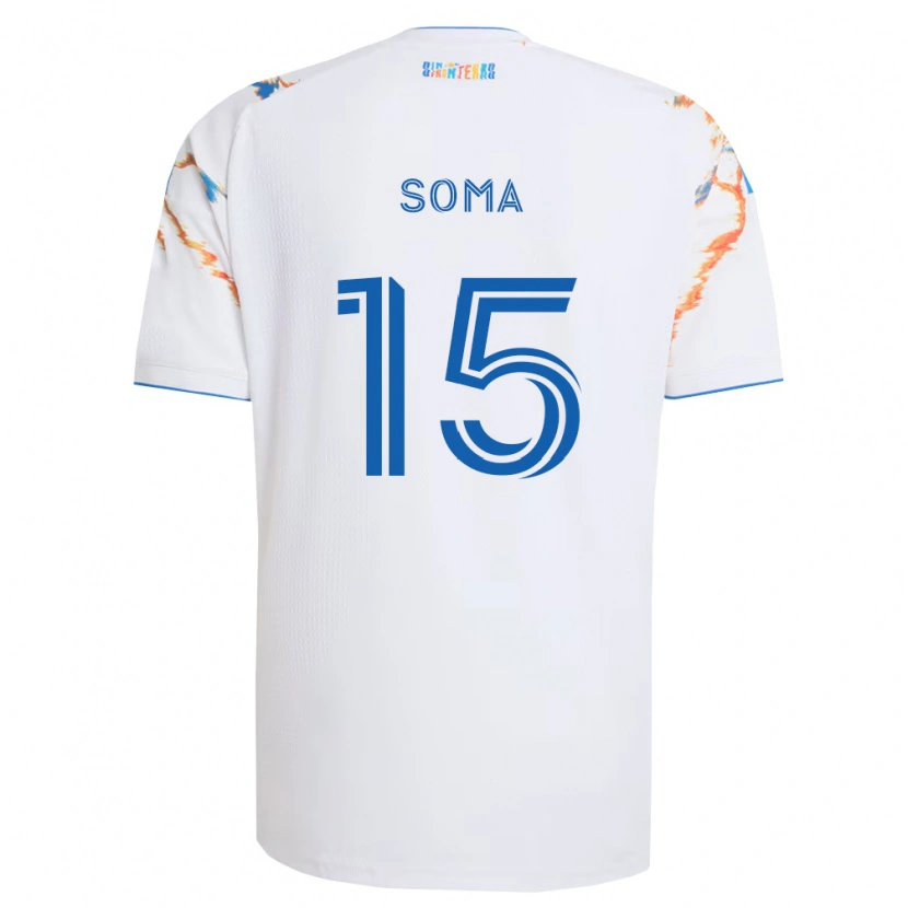 Danxen Uomo Maglia Pedro Soma #15 Bianco Arancio Blu Kit Gara Away 2026/27 Maglietta