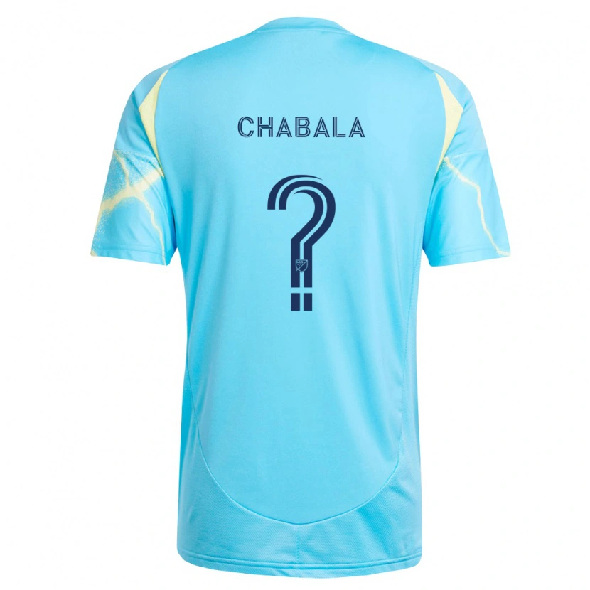 Danxen Uomo Maglia Caleb Chabala #0 Azzurro Chiaro Nero Giallo Chiaro Kit Gara Away 2026/27 Maglietta