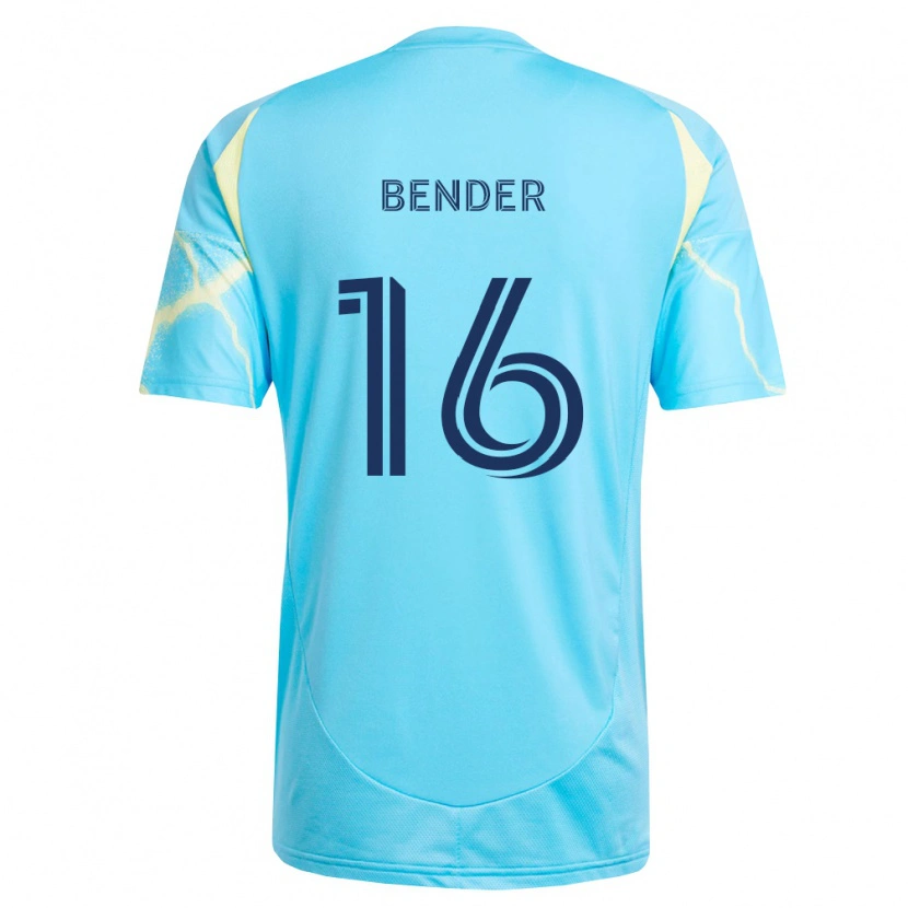 Danxen Uomo Maglia Ben Bender #16 Azzurro Chiaro Nero Giallo Chiaro Kit Gara Away 2026/27 Maglietta